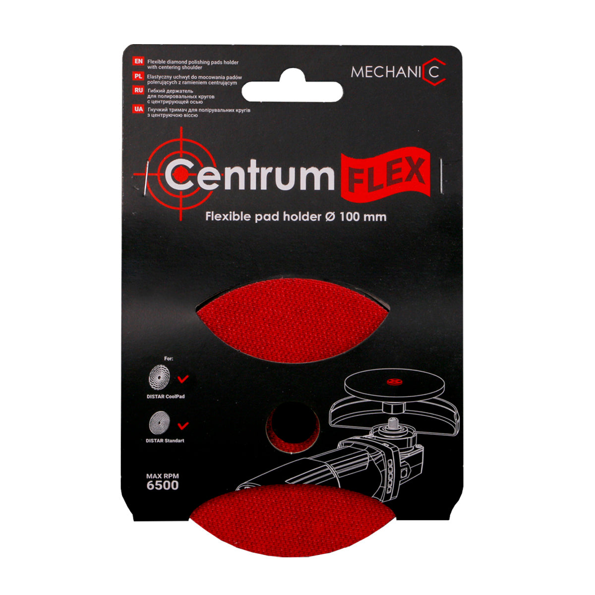 M14 100mm Pro Velcro Backing Pad CentrumFlex